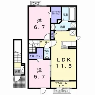 レジデンス高田A【2階】の間取り