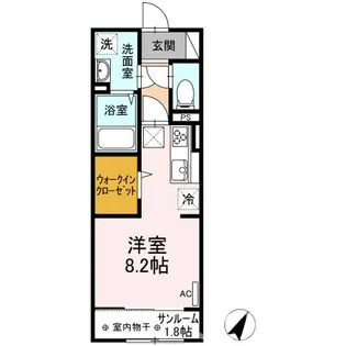マウント.ナンバ オータム【1階】の間取り