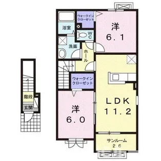 カリーノ B【2階】の間取り