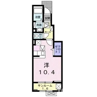 Calme 楡の木【1階】の間取り