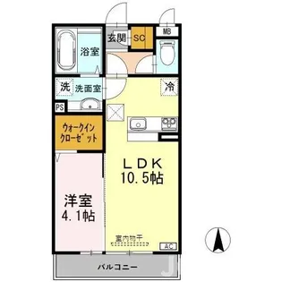 グランコンフォート B【1階】の間取り