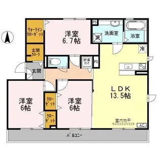 グランリーオ Ⅱ【3階】の間取り