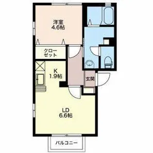 サウス エスタシオン【1階】の間取り