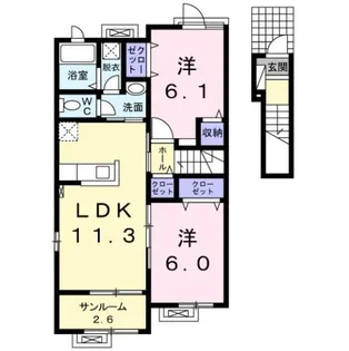 フェリシア・コートⅠ【2階】の間取り