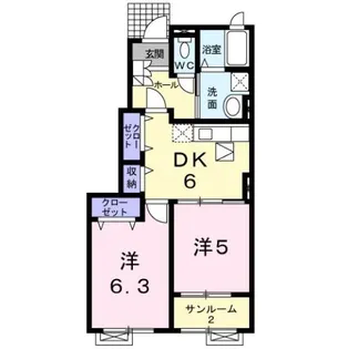 ビレッジケイツⅢ【1階】の間取り