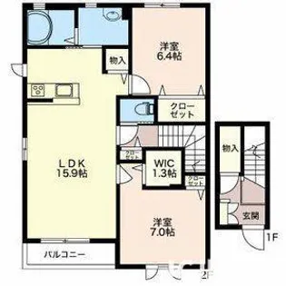 MastTown下門前E【201号室】の間取り