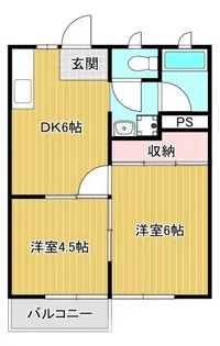パナハイツナガイⅠ【104号室】の間取り