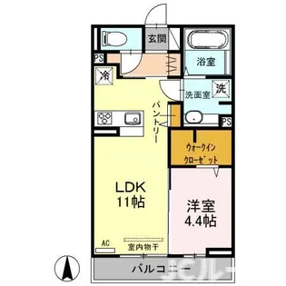 アクシア西本町【3階】の間取り