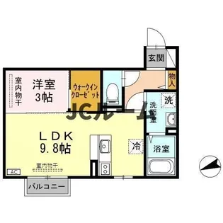 アネシス寺町E【203号室】の間取り