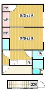 コーポ岡本【3号室】の間取り
