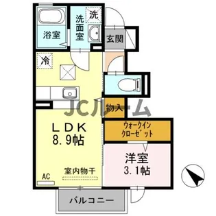 ロジュマンシュシュB【103号室】の間取り