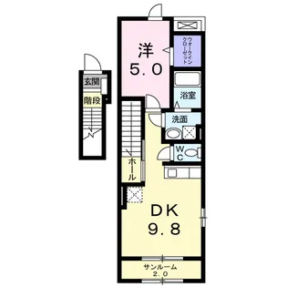 フォーピュア 南城【2階】の間取り