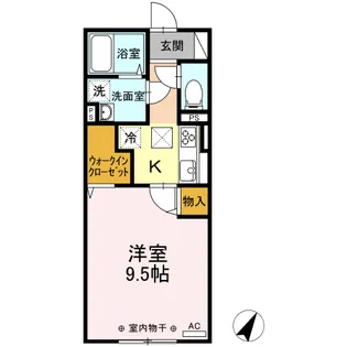 マウント.ナンバ オータム【1階】の間取り