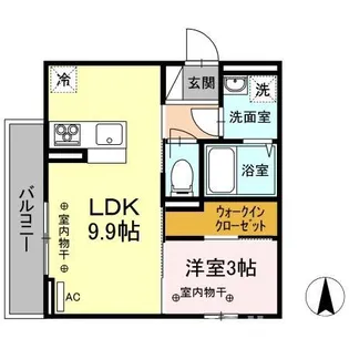 ナゴミエルエミアス ナゴミエル【205号室】の間取り