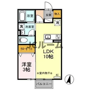 タウンコートながみね【2階】の間取り