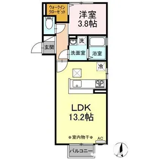 メゾン ド ポム【101号室】の間取り