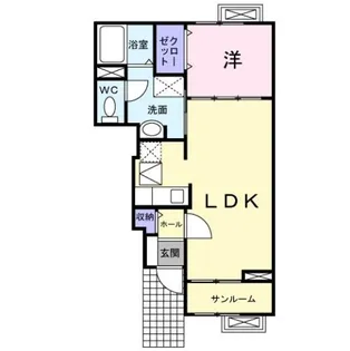カーサアルコバレーノⅠ【1階】の間取り