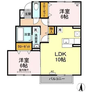 グランシャトーB【102号室】の間取り
