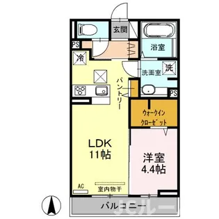 アクシア西本町【103号室】の間取り