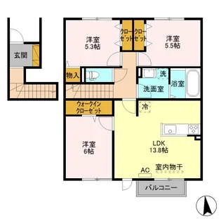 キャトルフィーユ【203号室】の間取り