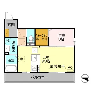 クオリティ御館【102号室】の間取り