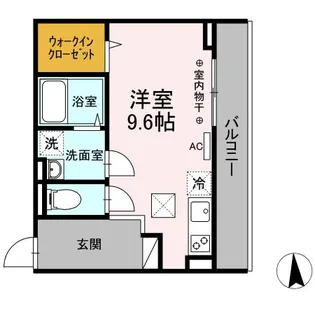 ノーブル スクエアA【102号室】の間取り