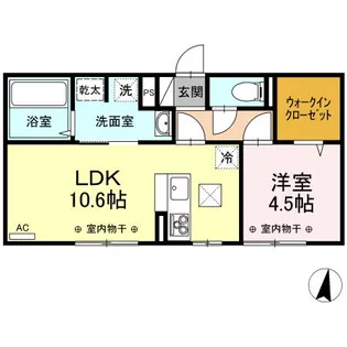 メゾンドアンソレイエ【1階】の間取り