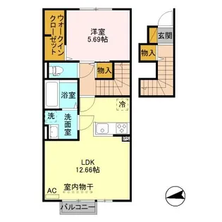 フィラージュB【2階】の間取り