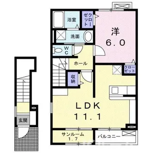 フィオーレ・ミルト【2階】の間取り