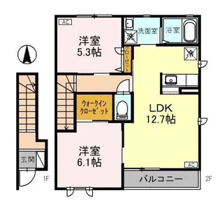 ディアコート結城Ⅰ【2階】の間取り
