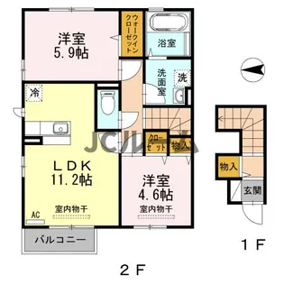 リベルタ春日野【2階】の間取り