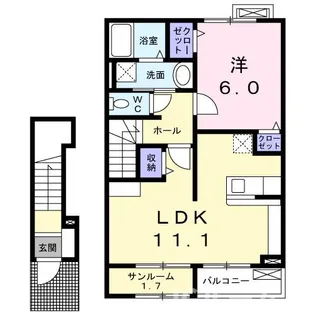 ベル・パークスA【2階】の間取り