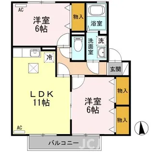 グランドソレーユK【1階】の間取り
