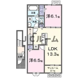 ヴィラ シャングリラ高田 B【2階】の間取り