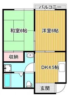 プラザミントフラッツ【102号室】の間取り