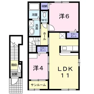 サンシャイン・ヤマトB【2階】の間取り