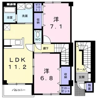 ハーヴェスト【2階】の間取り