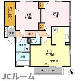 サンフラワーA【2階】の間取り