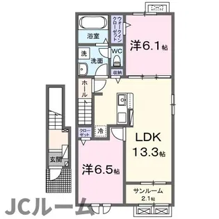 ヴィラ シャングリラ高田 B【2階】の間取り