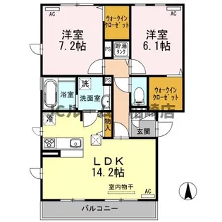 ソレイユ B【1階】の間取り