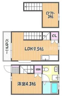 岡山県岡山市中区湊【タウンハウス】の間取り