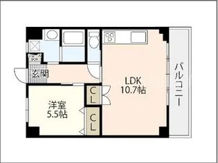 岡山県岡山市北区今5丁目【マンション】の間取り