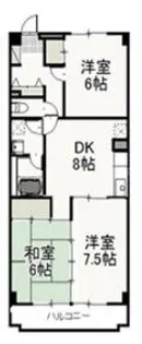 岡山県岡山市北区中仙道1丁目【マンション】の間取り