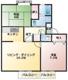 岡山県岡山市北区田中【アパート】の間取り