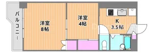 岡山県岡山市北区岡町【マンション】の間取り