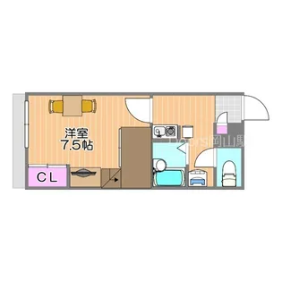 岡山県岡山市北区西長瀬【アパート】の間取り