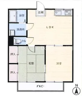 岡山県岡山市北区田中【アパート】の間取り