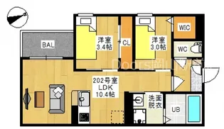 岡山県岡山市南区新保【アパート】の間取り
