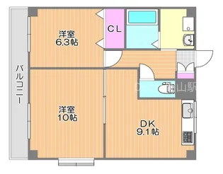 パレスマリソル【6階】の間取り