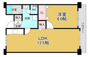 佐野湊団地1号棟【418号室】の間取り
